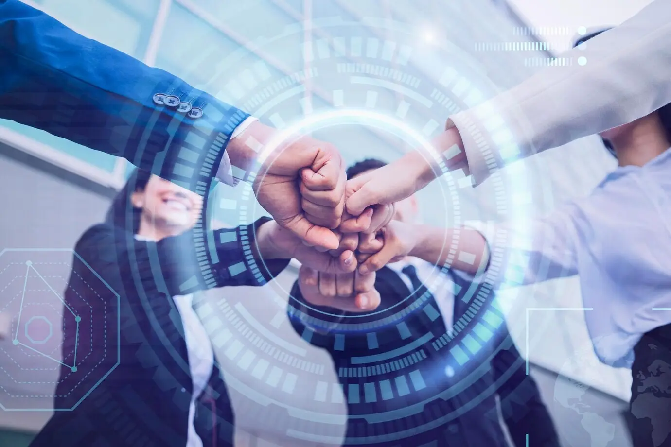 Business concept featuring a close-up of a team.